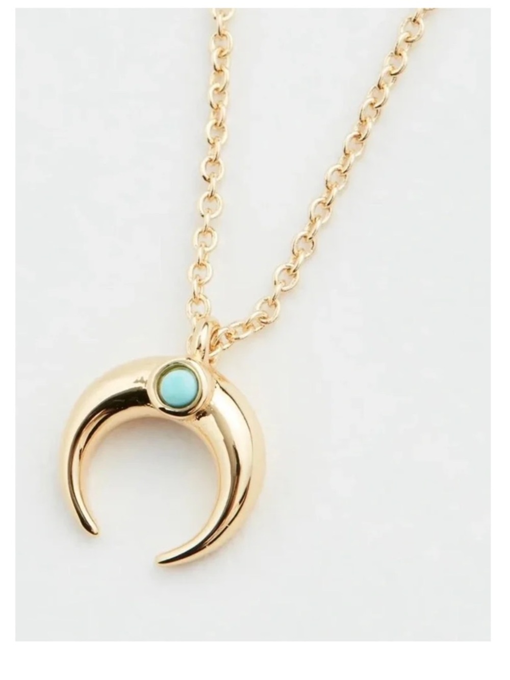 Gorjana Gold Crescent Necklace with Turquoise Accent